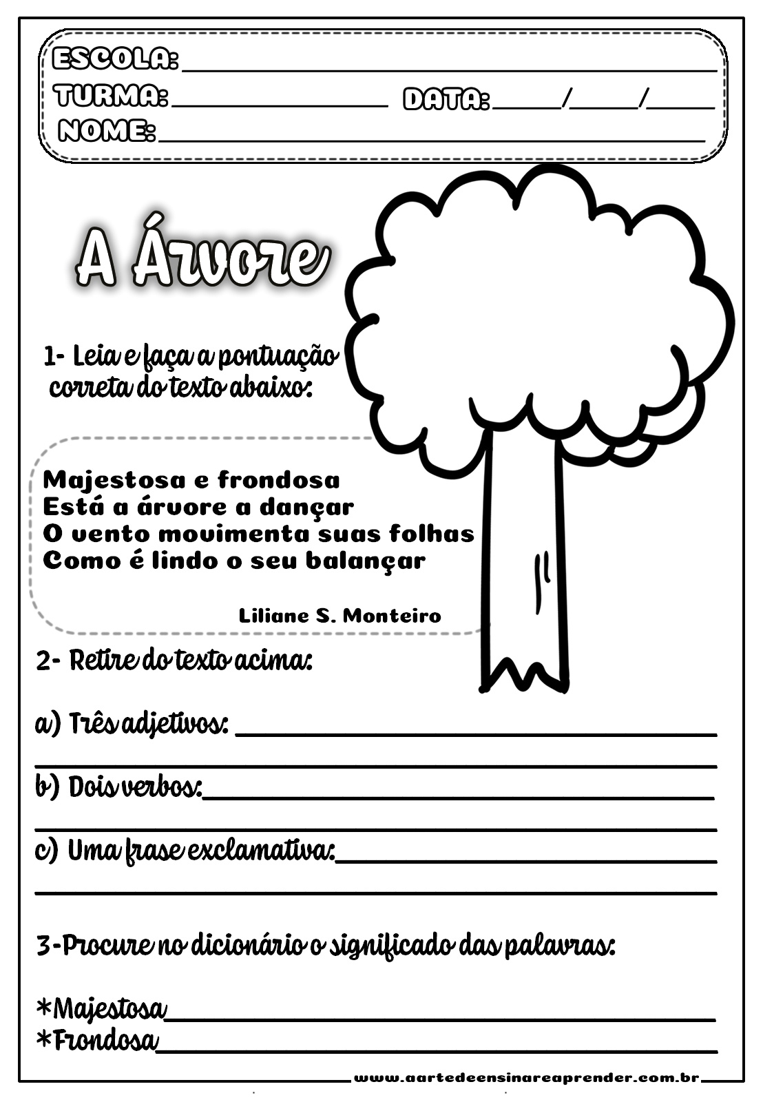 conscientização ambiental 3º ano dia da árvore