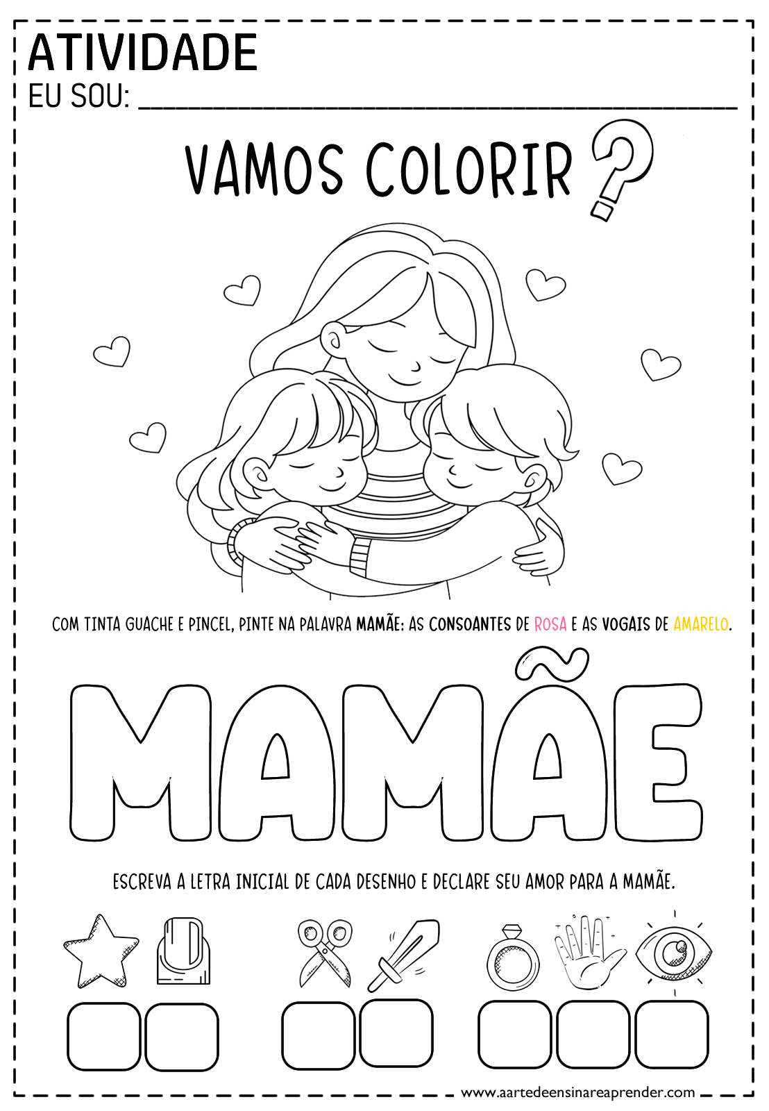 lembrancinha dia das mães educação infantil para colorir