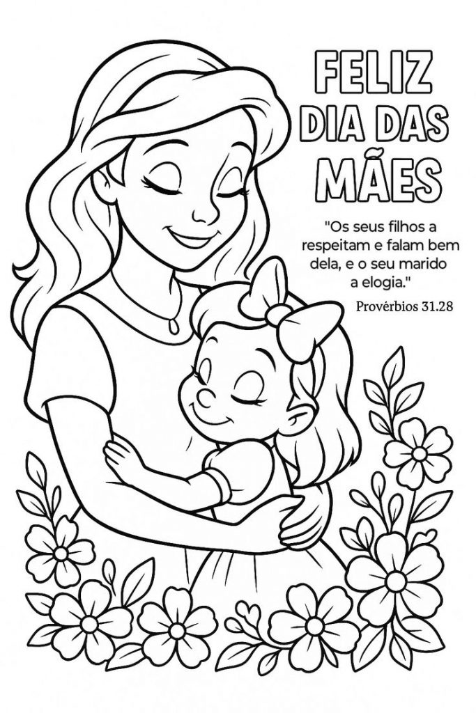 lembrancinha dia das mães educação infantil para colorir