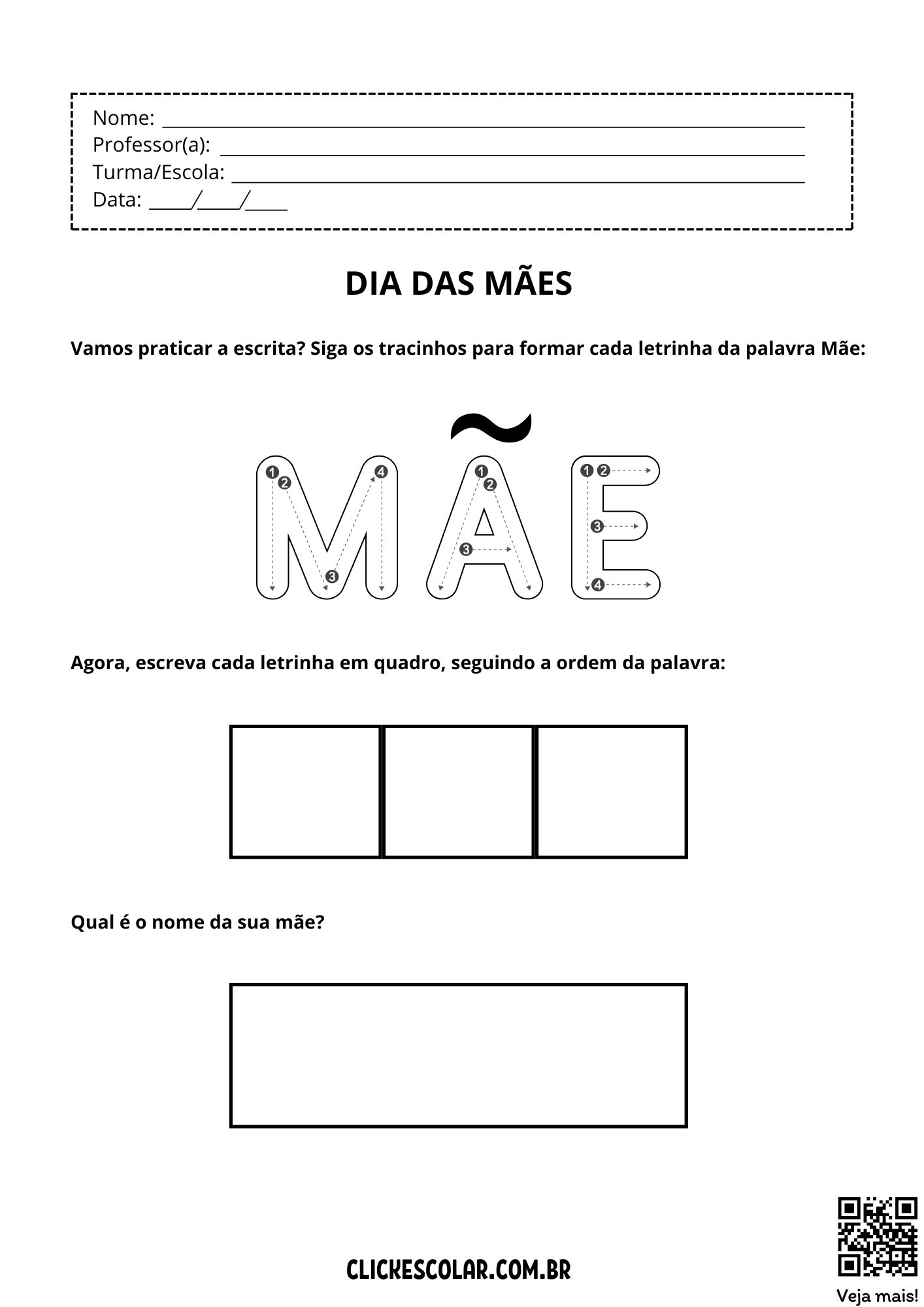 desenhos fáceis dia das mães para colorir