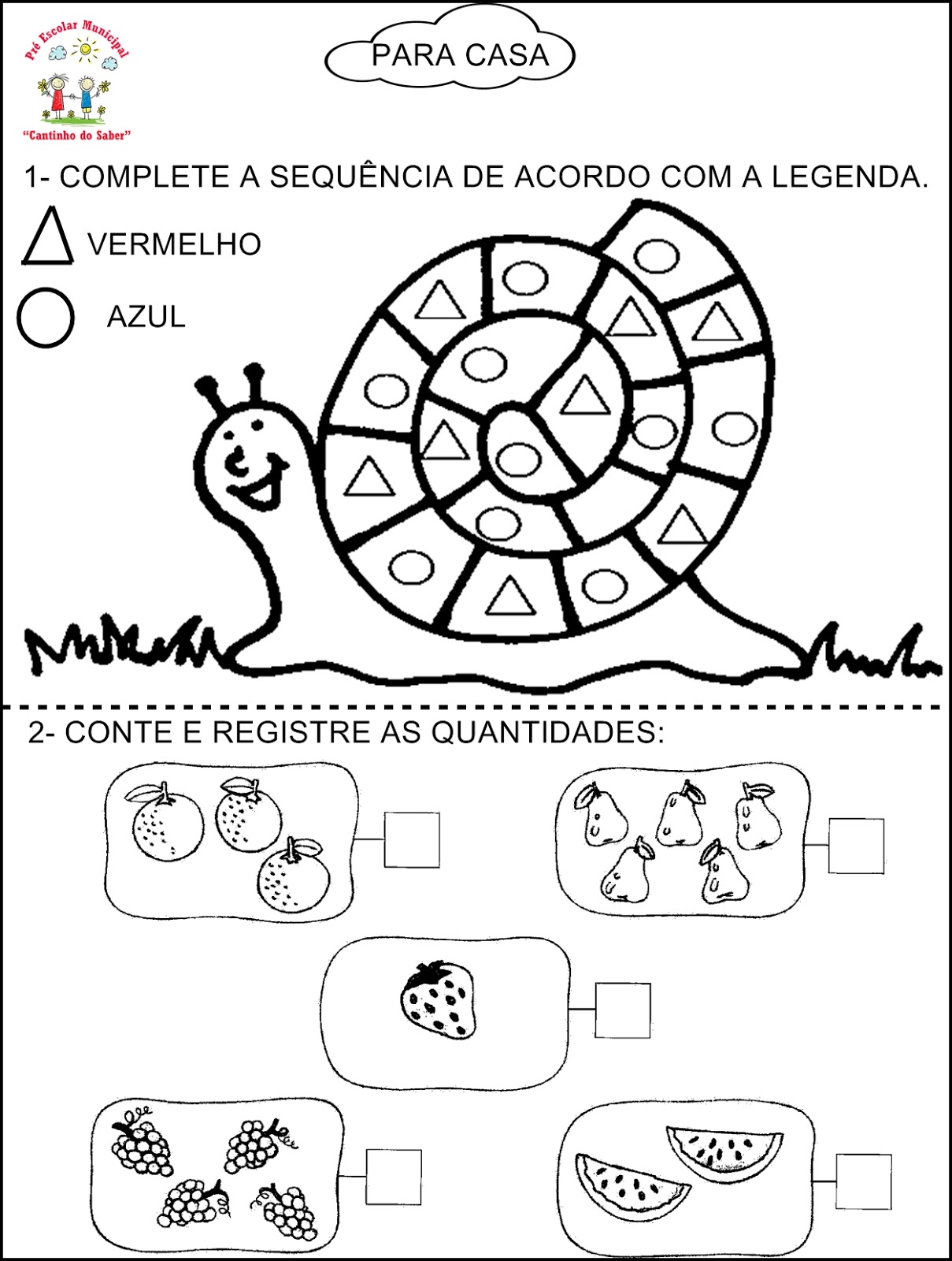 atividades de contagem para crianças