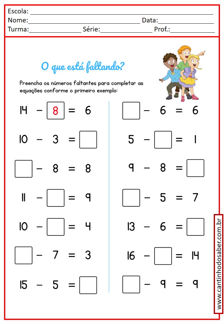 atividades de matemática para 5 anos em casa