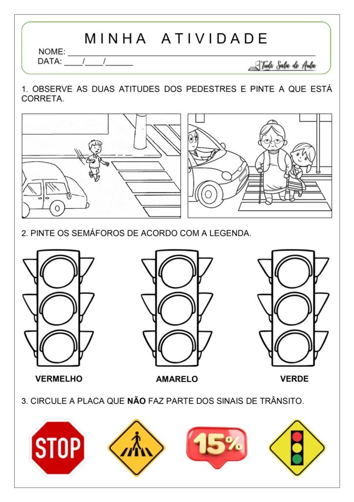 atividades educativas trânsito infantil