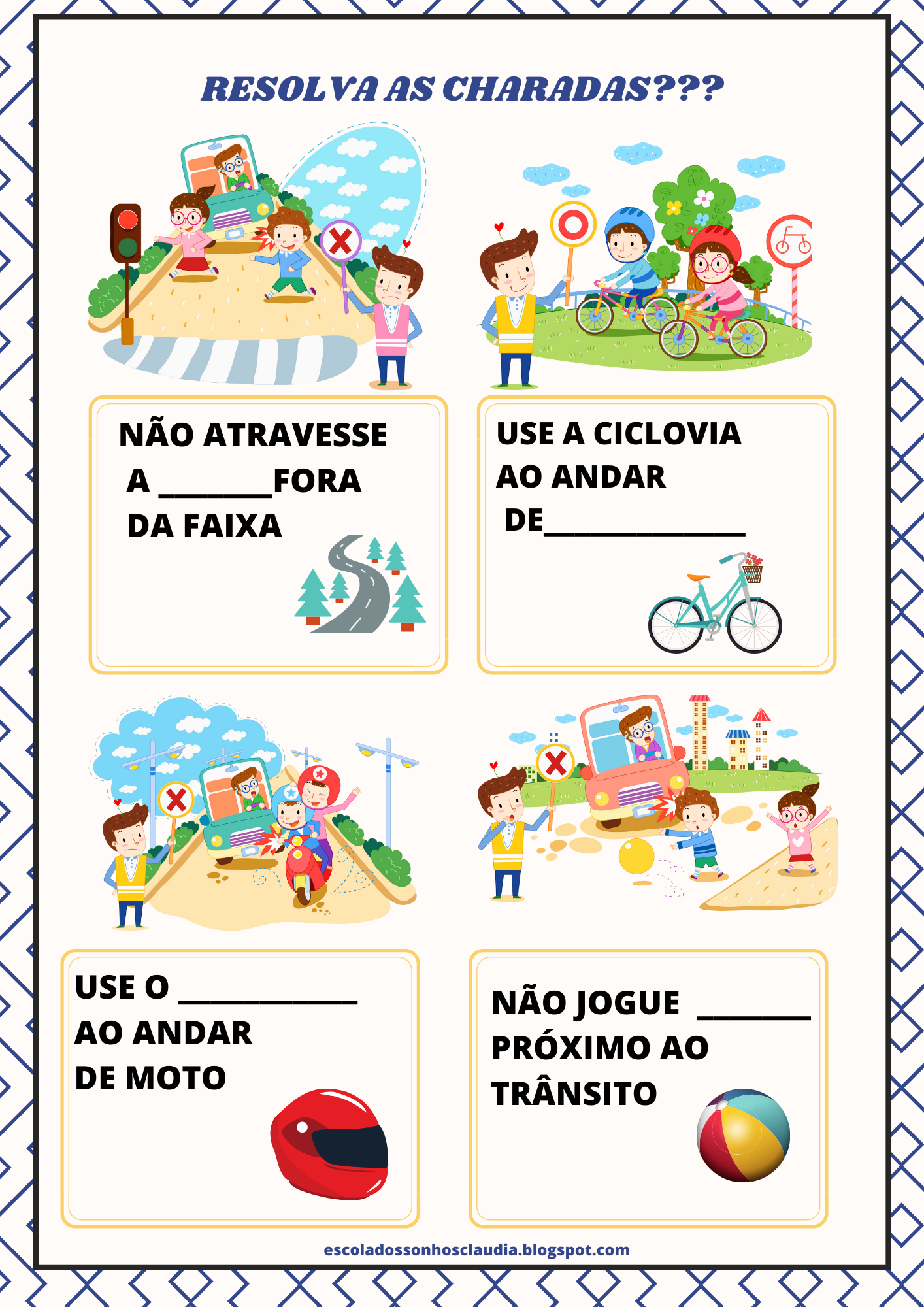 como ensinar regras de trânsito para crianças pequenas