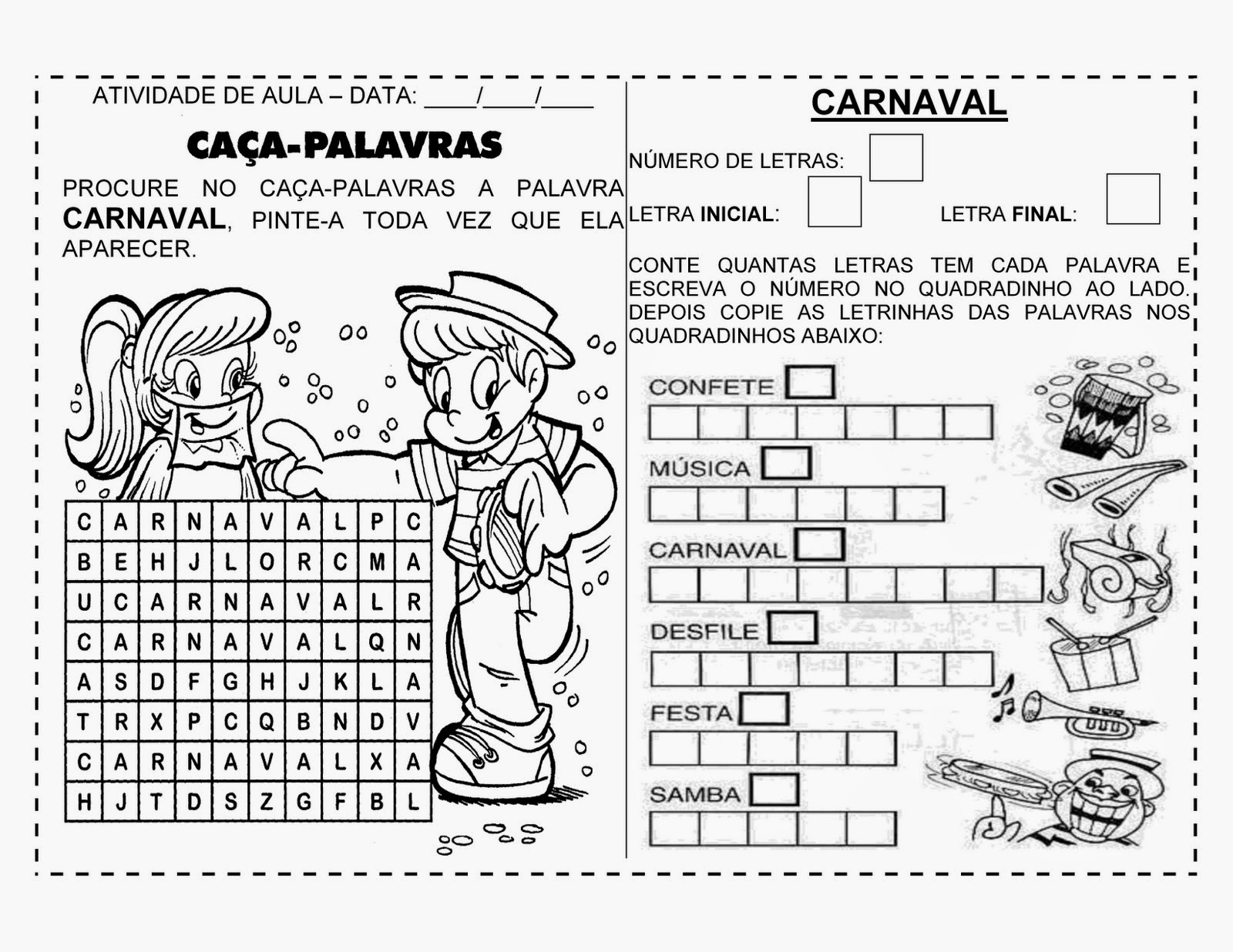 jogos de carnaval para imprimir