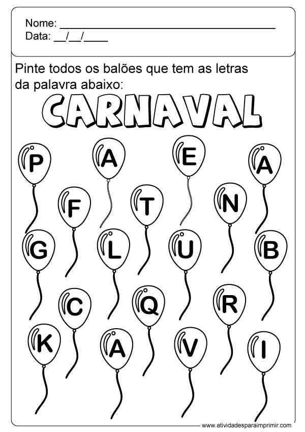 desenhos de carnaval para colorir e imprimir