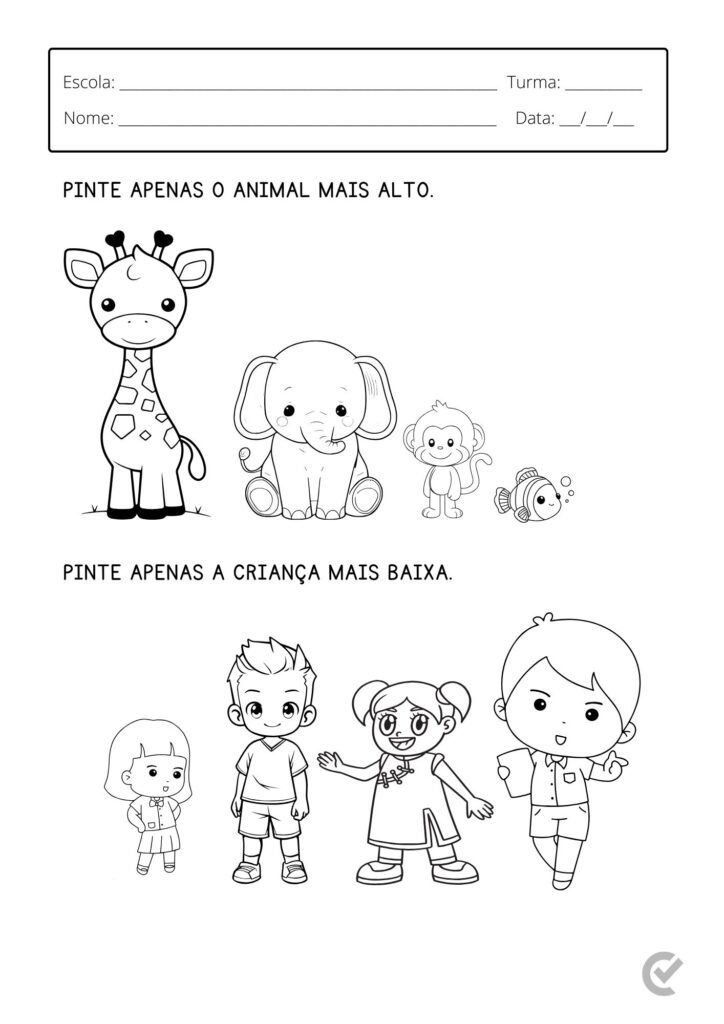 atividades cognitivas 3 anos