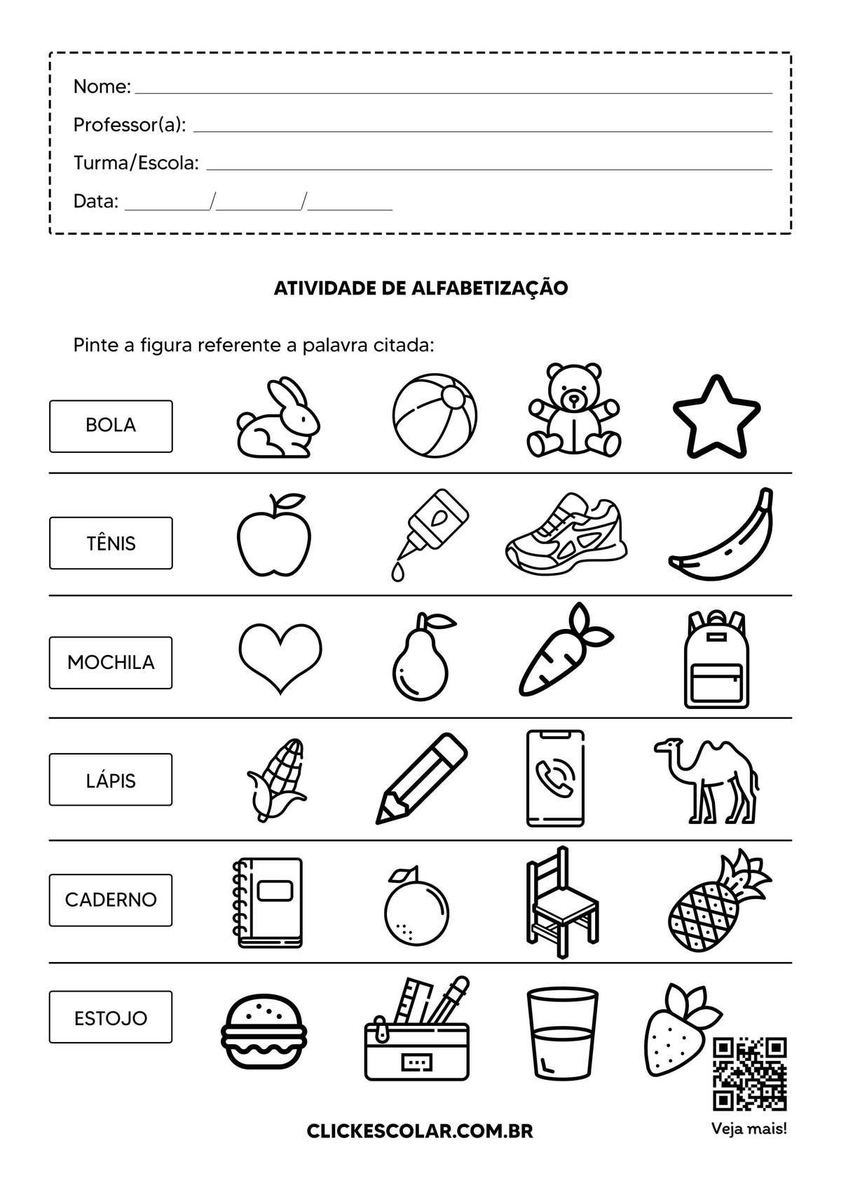 planos de aula alfabetização para imprimir