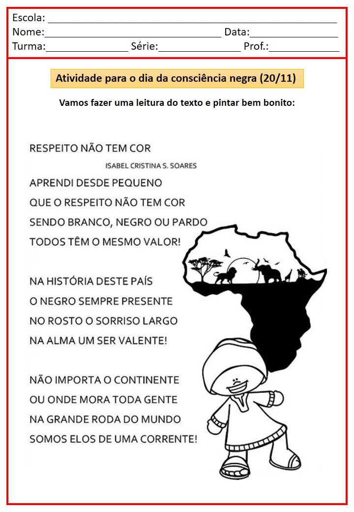 atividades sobre Zumbi dos Palmares para imprimir