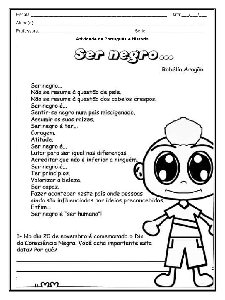 atividades sobre Zumbi dos Palmares para imprimir