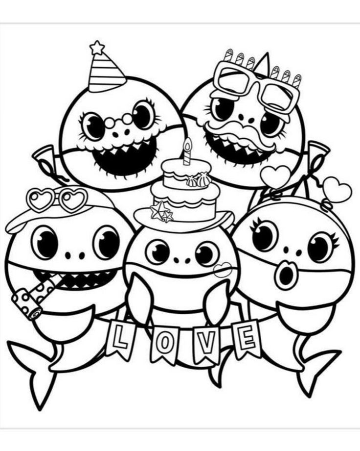 desenhos baby shark para imprimir