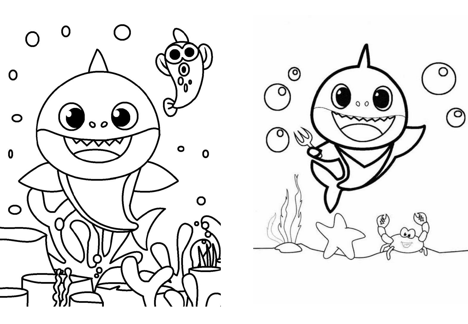 baby shark para colorir online