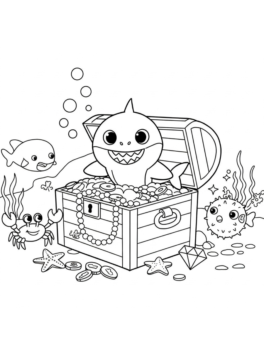 baby shark para pintar