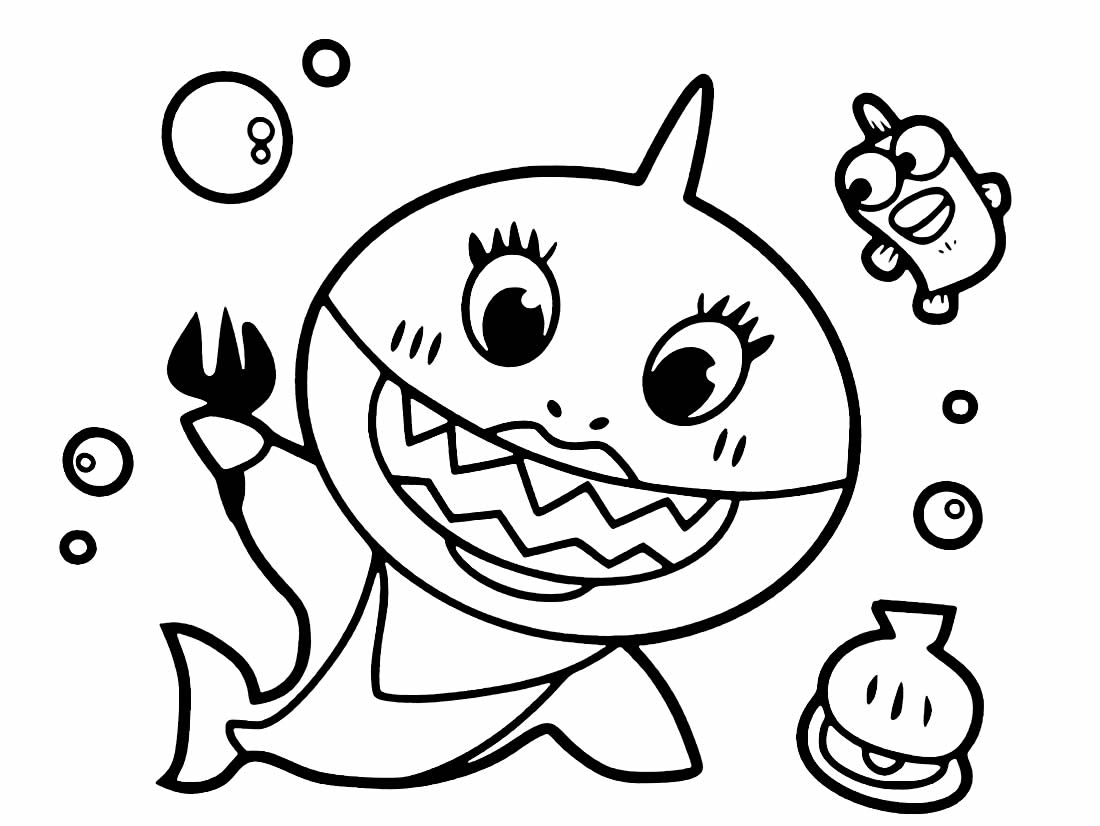 baby shark desenho para colorir pdf