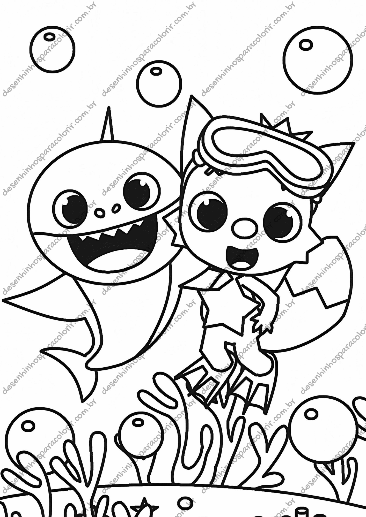 baby shark coloring page