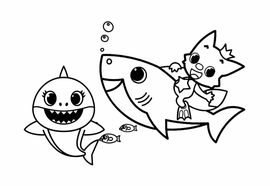 baby shark molde para colorir