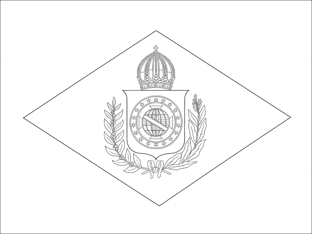desenho da bandeira do brasil para pintar