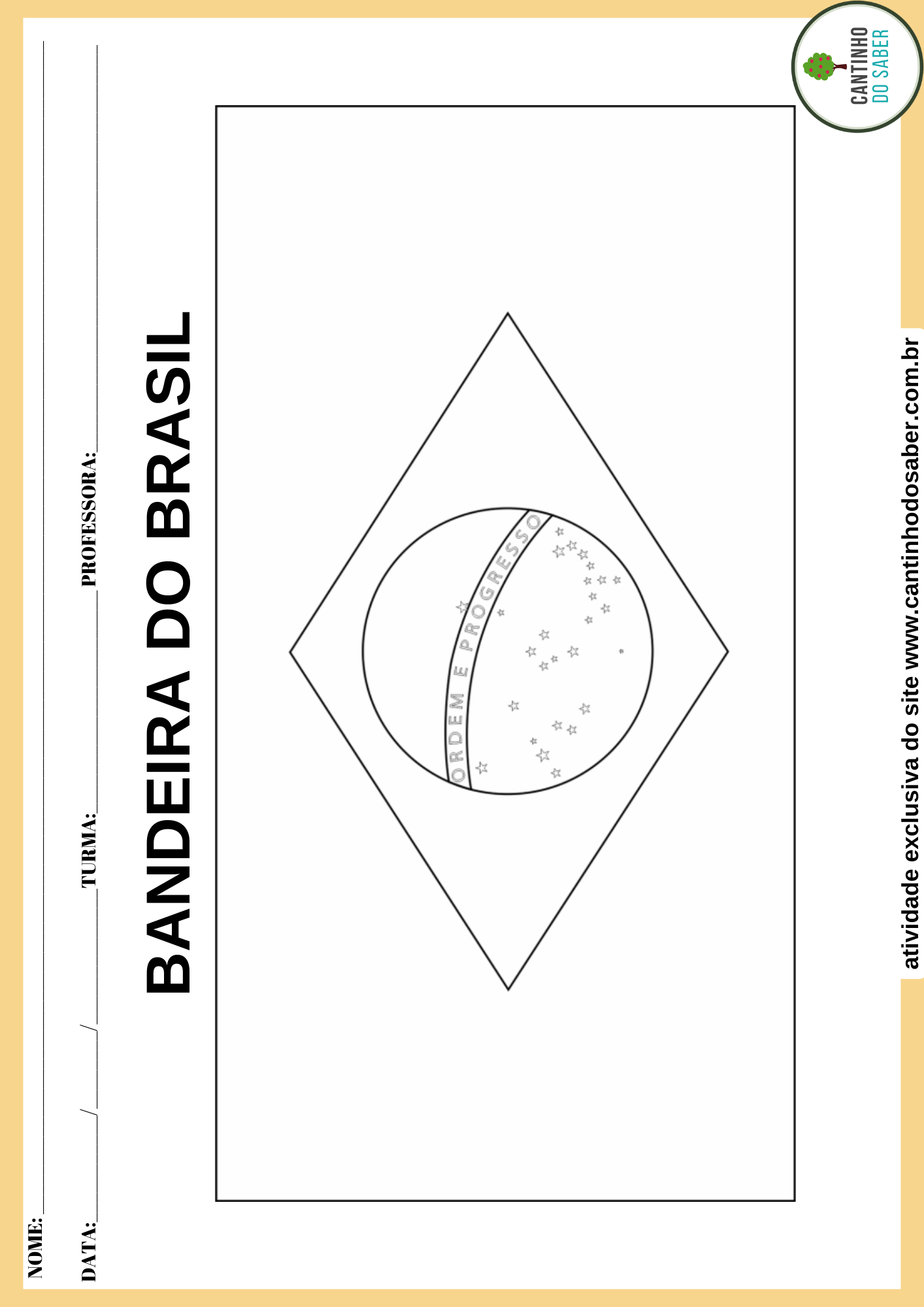desenho da bandeira do brasil para pintar