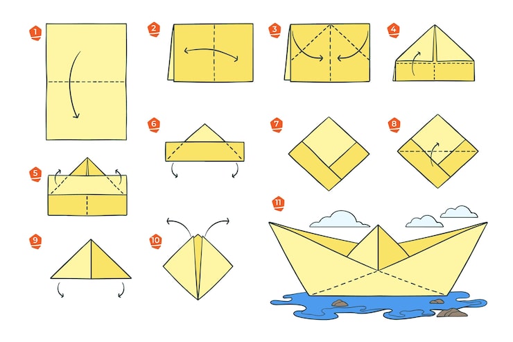 barco de papel passo a passo