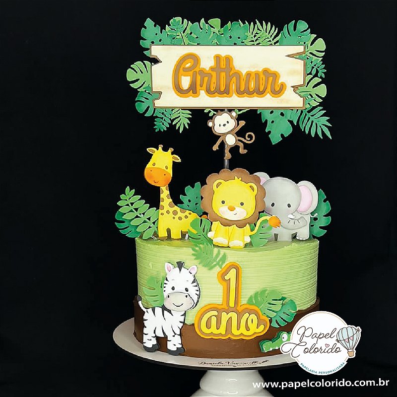 bolo safari baby girafa