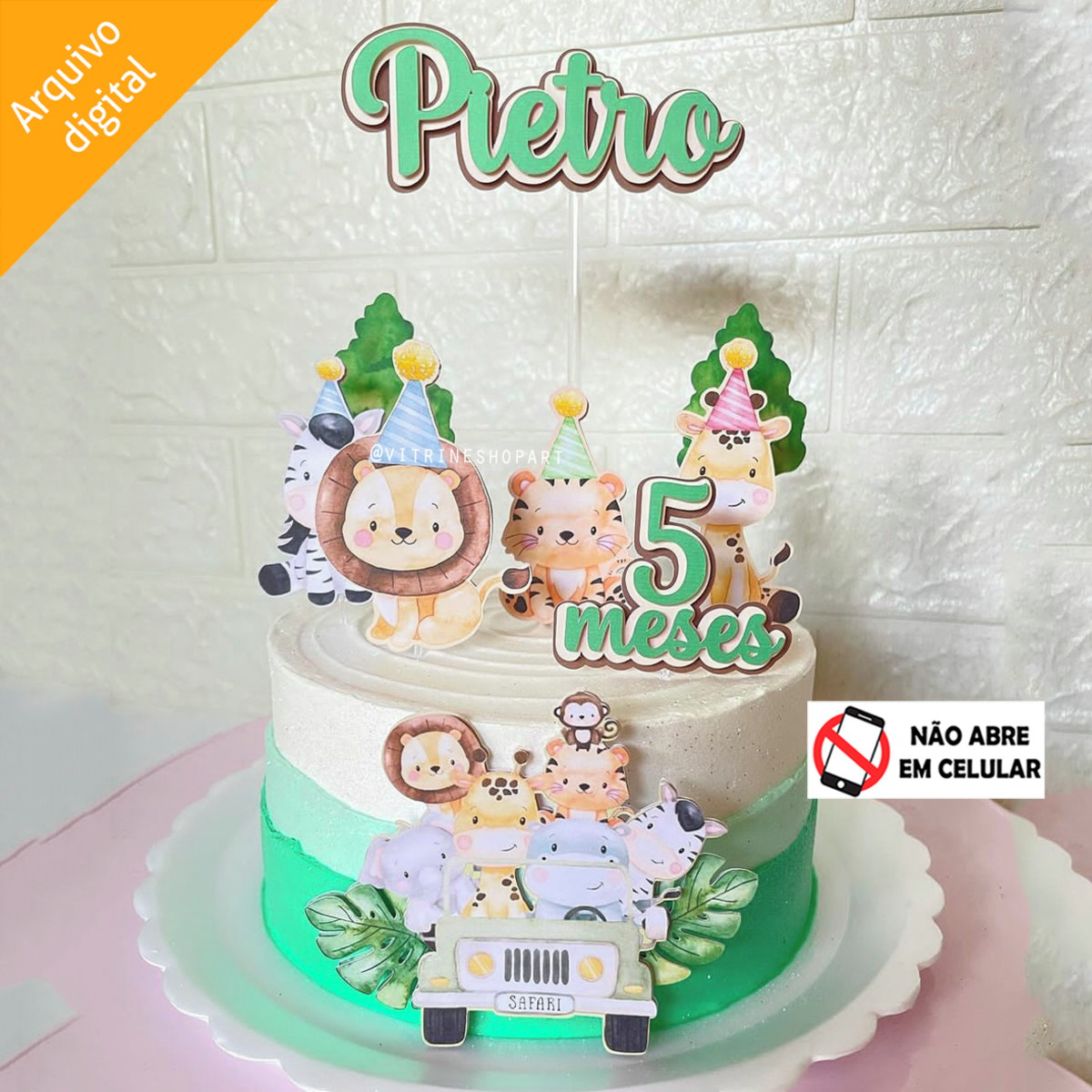 bolo safari baby mesversário