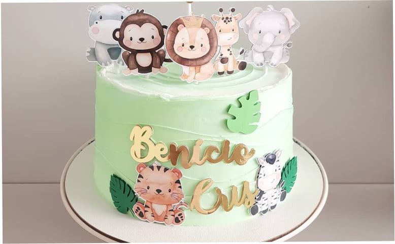 bolo safari baby 1 ano