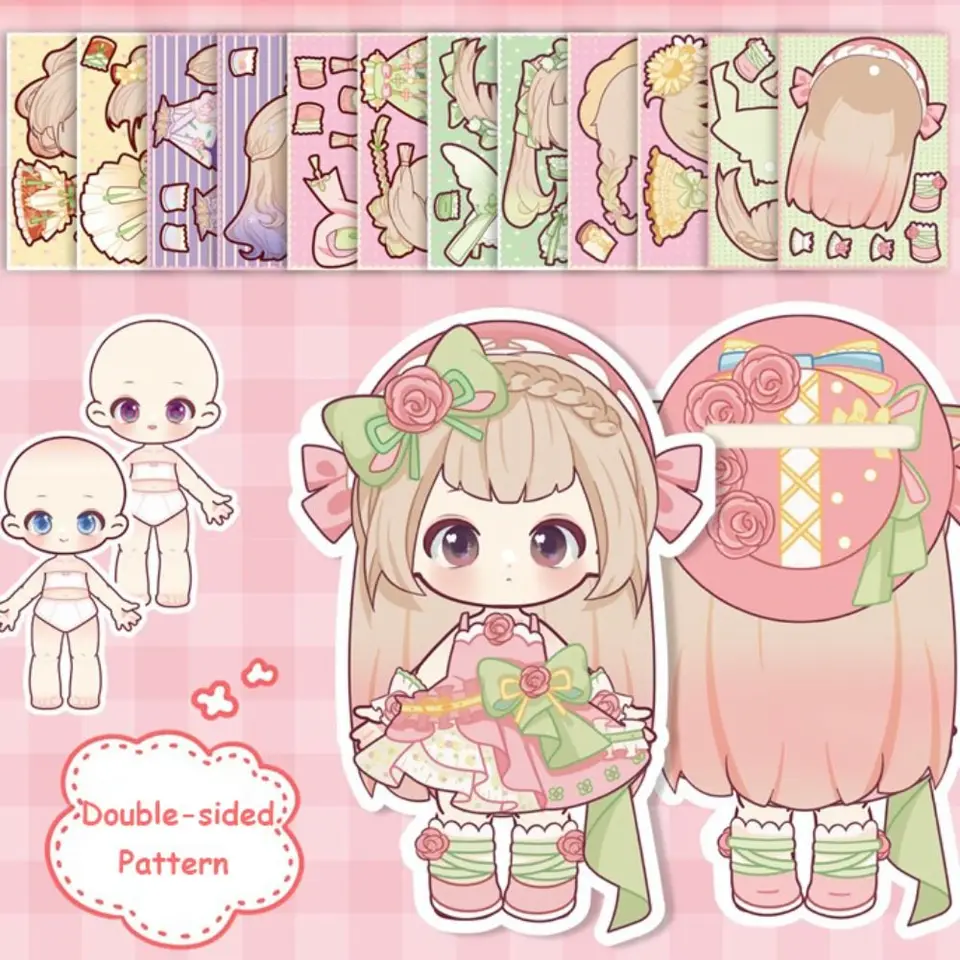 boneca de papel kawaii