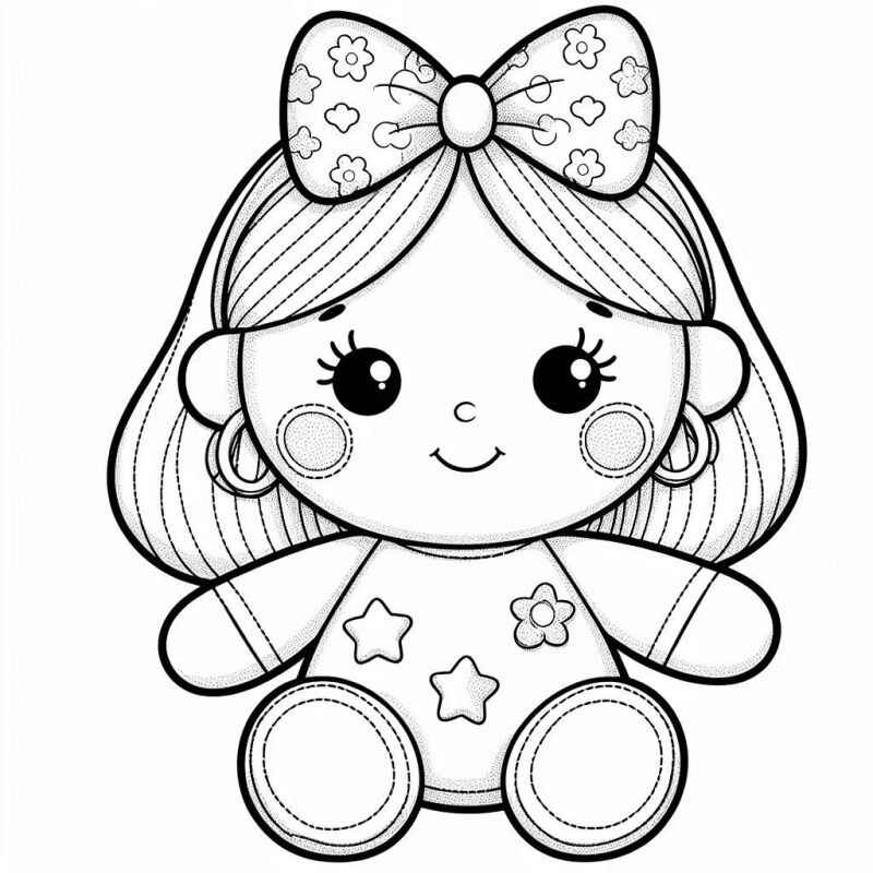 bonecas de pano para colorir