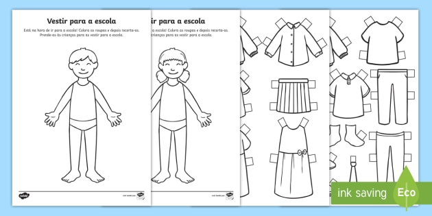 bonecas de papel para imprimir e colorir