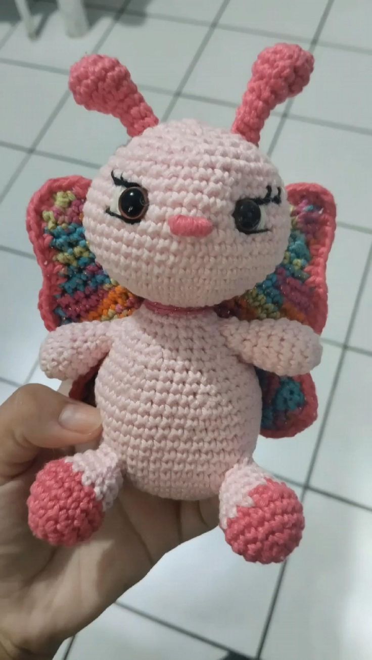borboleta amigurumi fio metálico