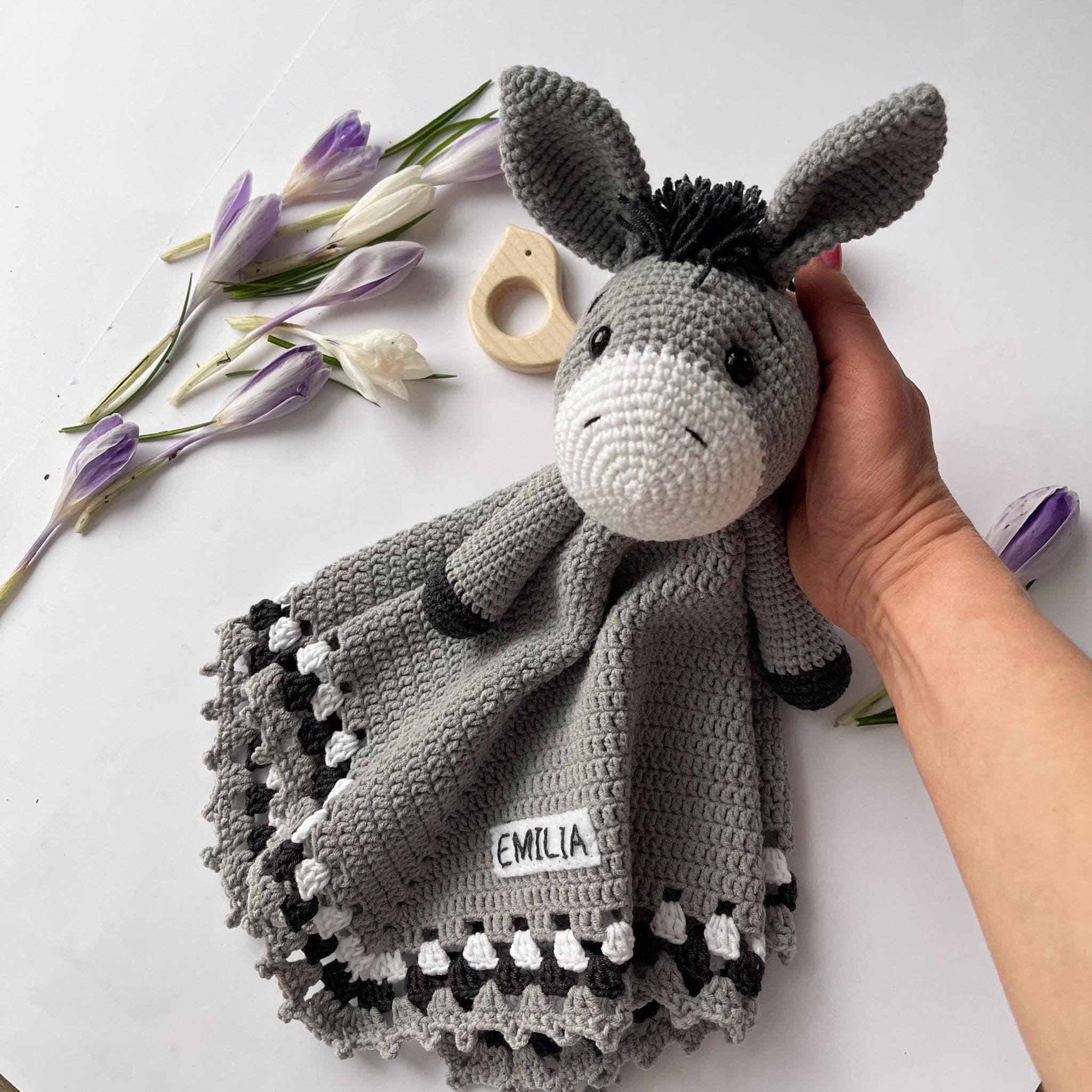 burro de presépio em crochê