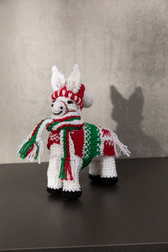 burro de presépio em crochê
