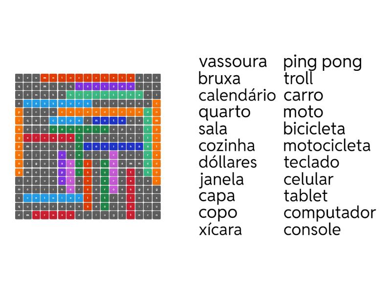 caça palavras com palavras raras para imprimir