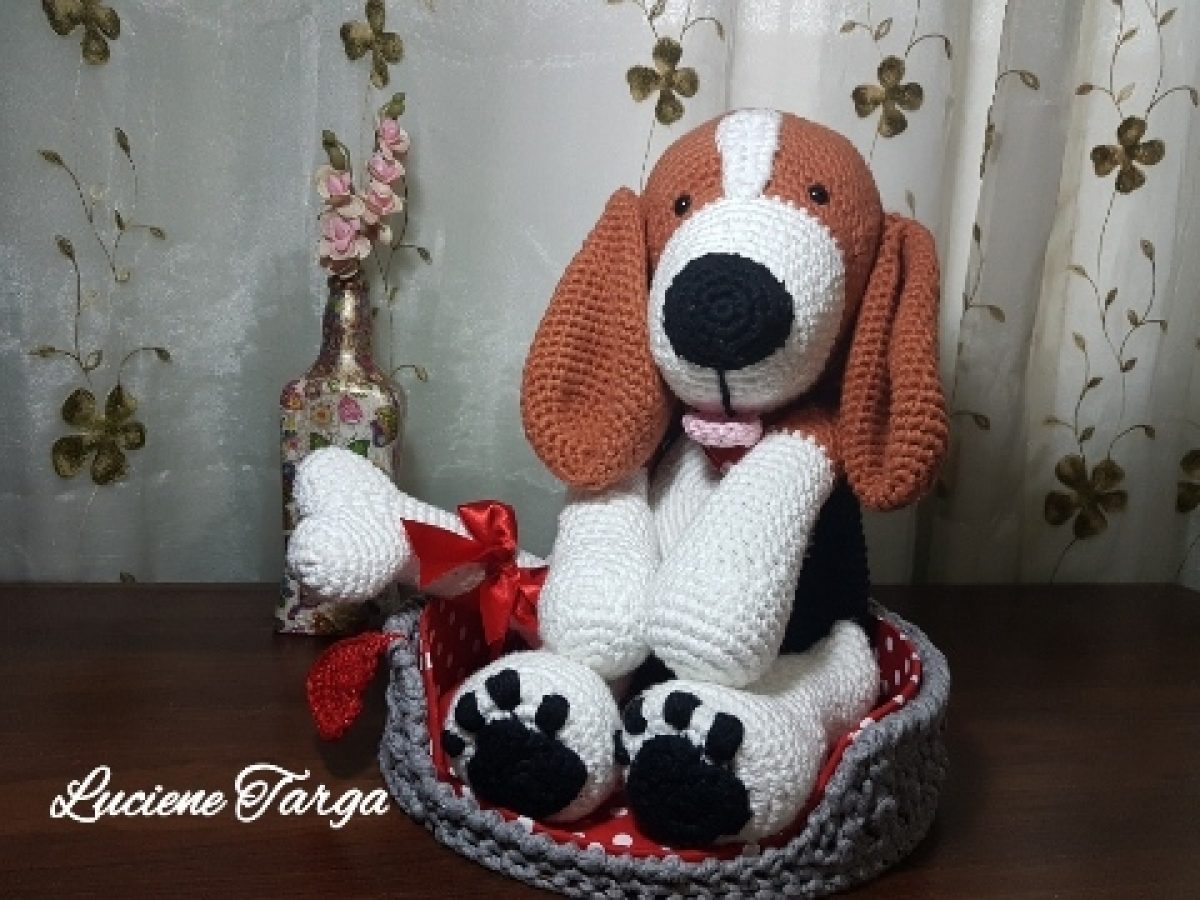 cachorro amigurumi de pelúcia