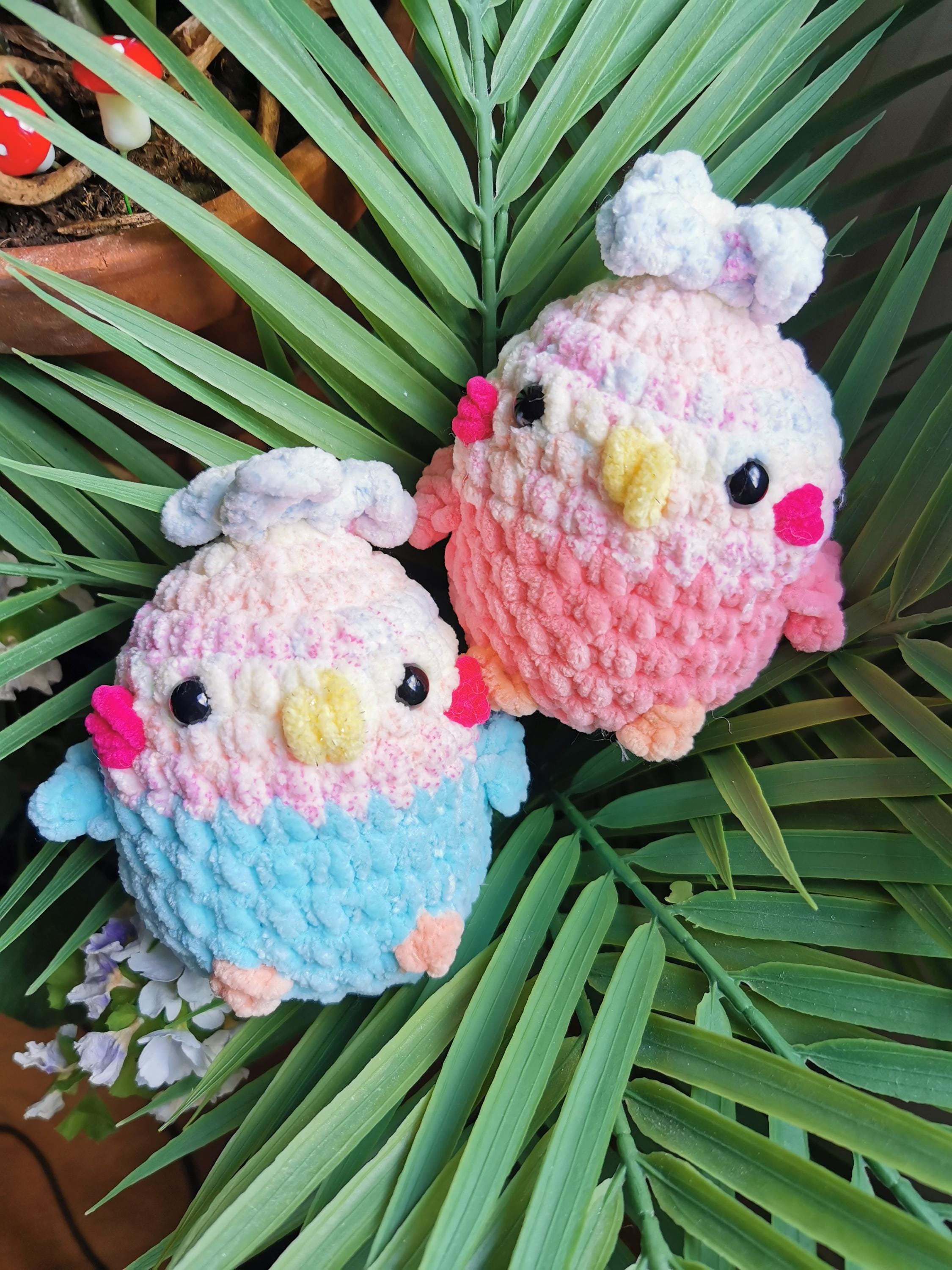 calopsita amigurumi azul