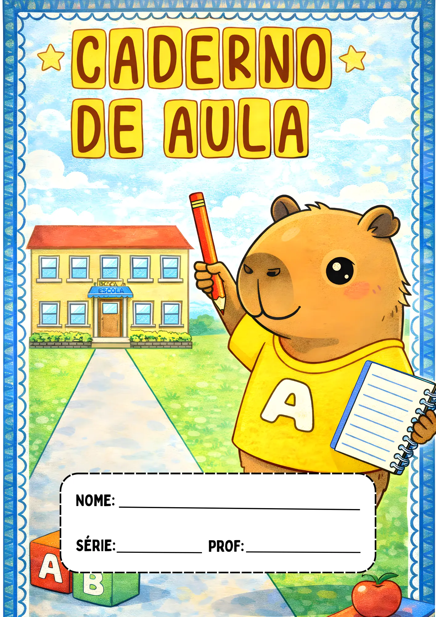 como fazer capa de caderno para imprimir