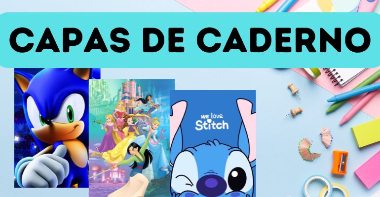 capa de caderno infantil para imprimir