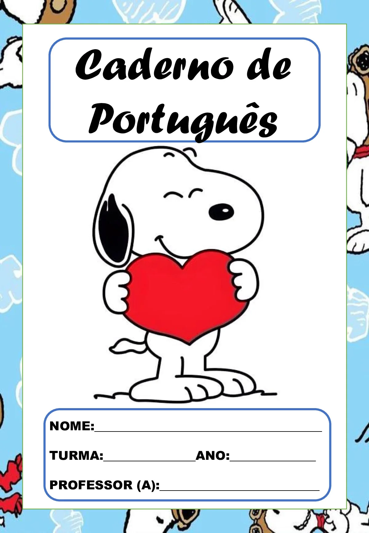 capa de caderno minimalista para imprimir