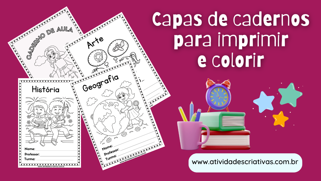 capa de caderno personalizada para imprimir