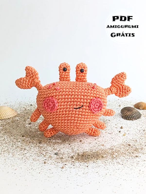 mini caranguejo amigurumi