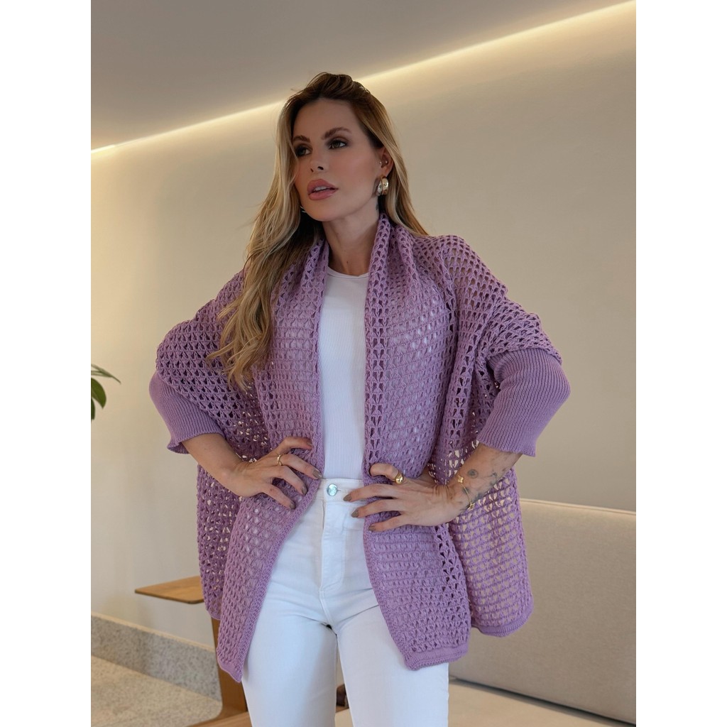 cardigan crochê