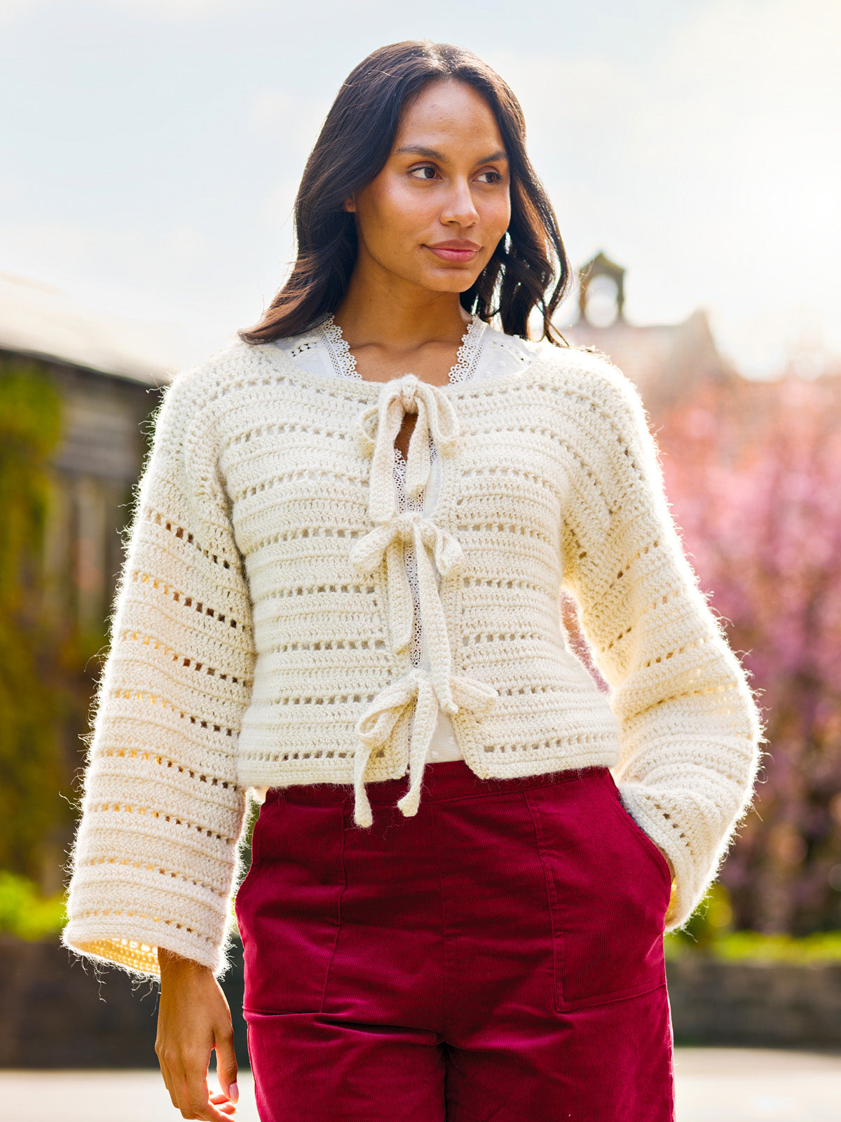cardigan crochê