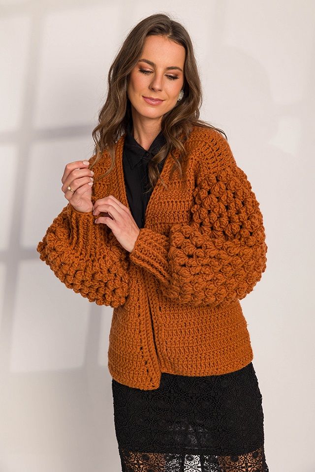 cardigan crochê