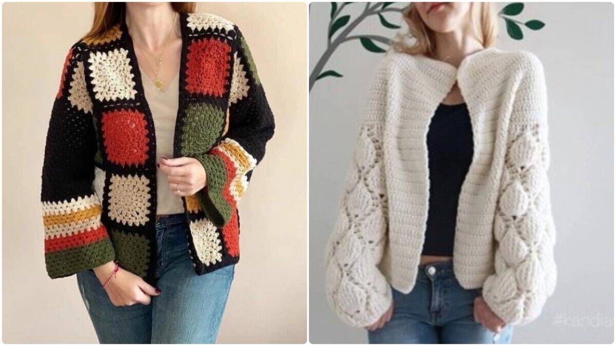 cardigan crochê