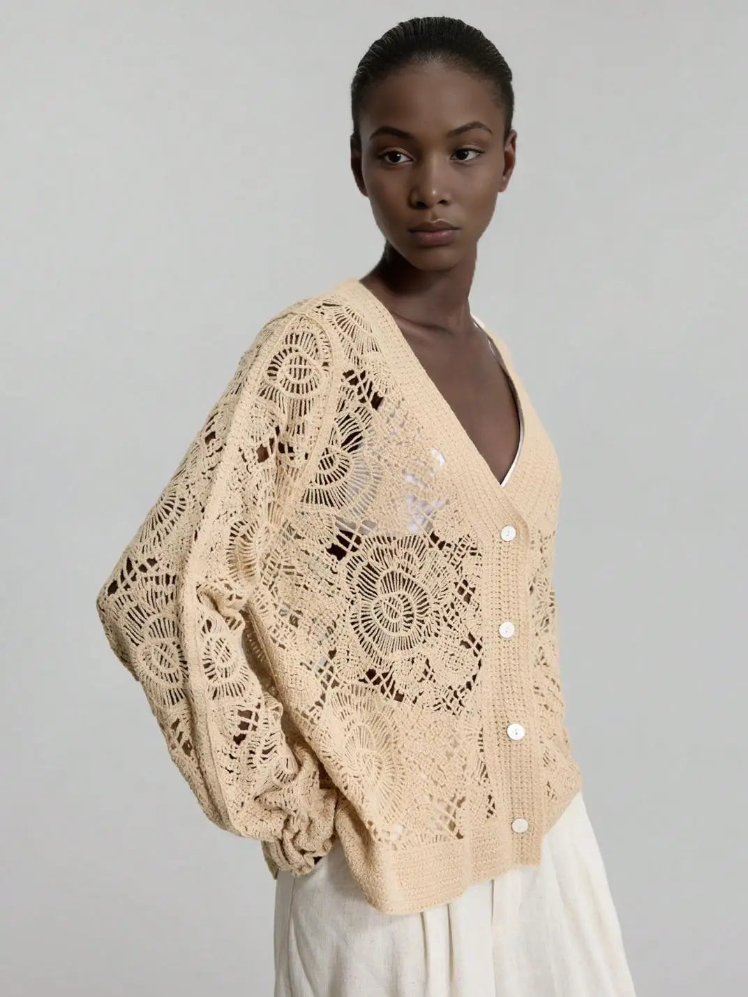 cardigan crochê