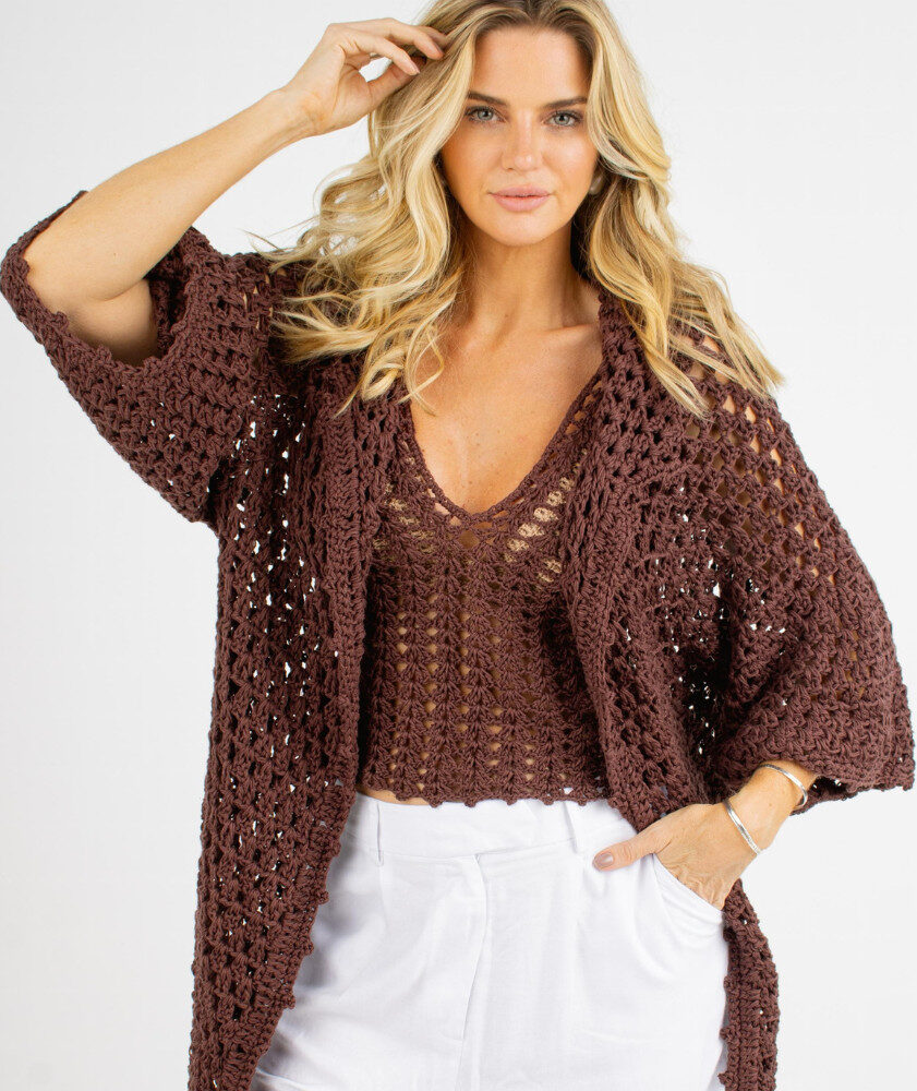 cardigan crochê