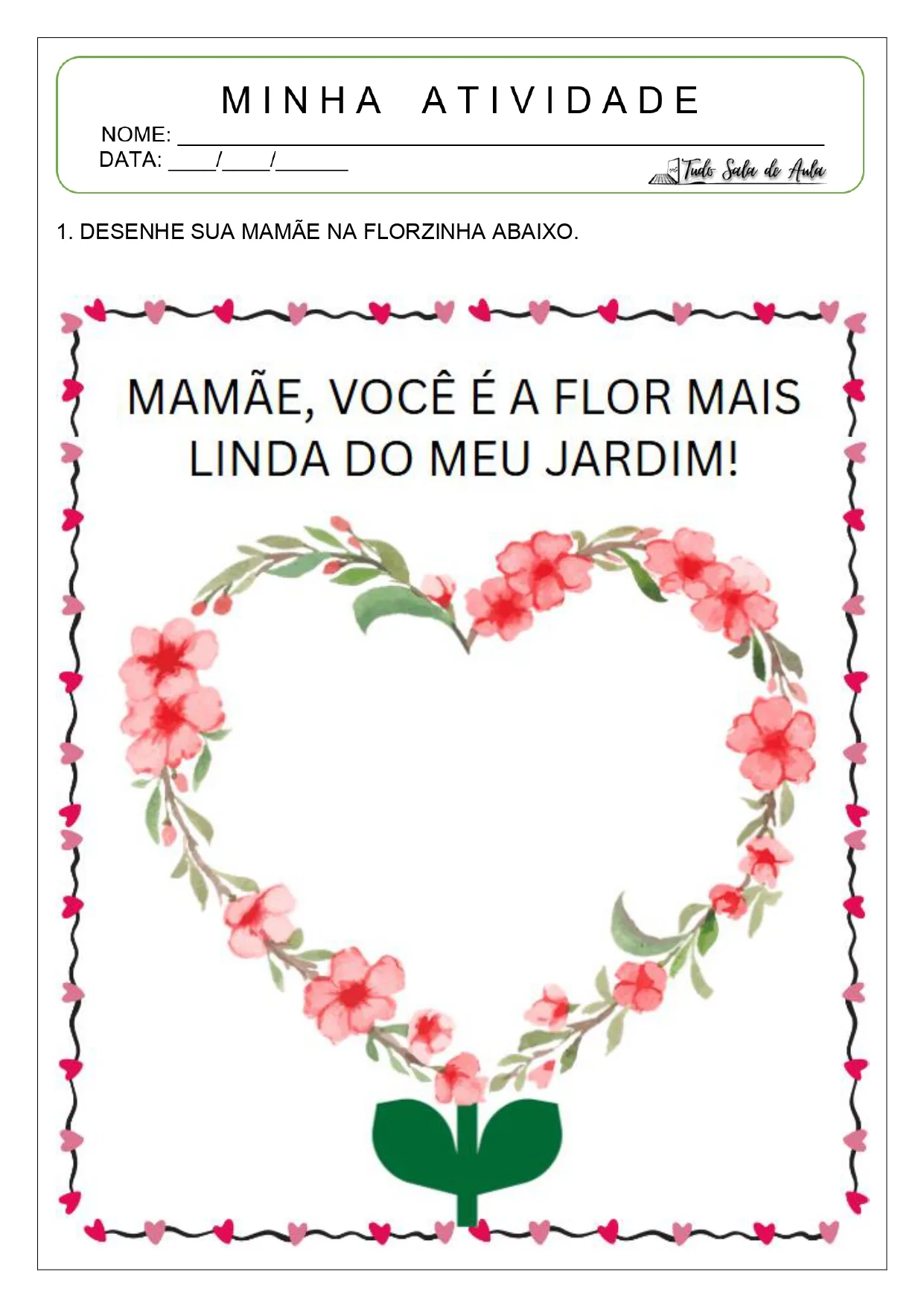atividade dia das mães educação infantil para imprimir