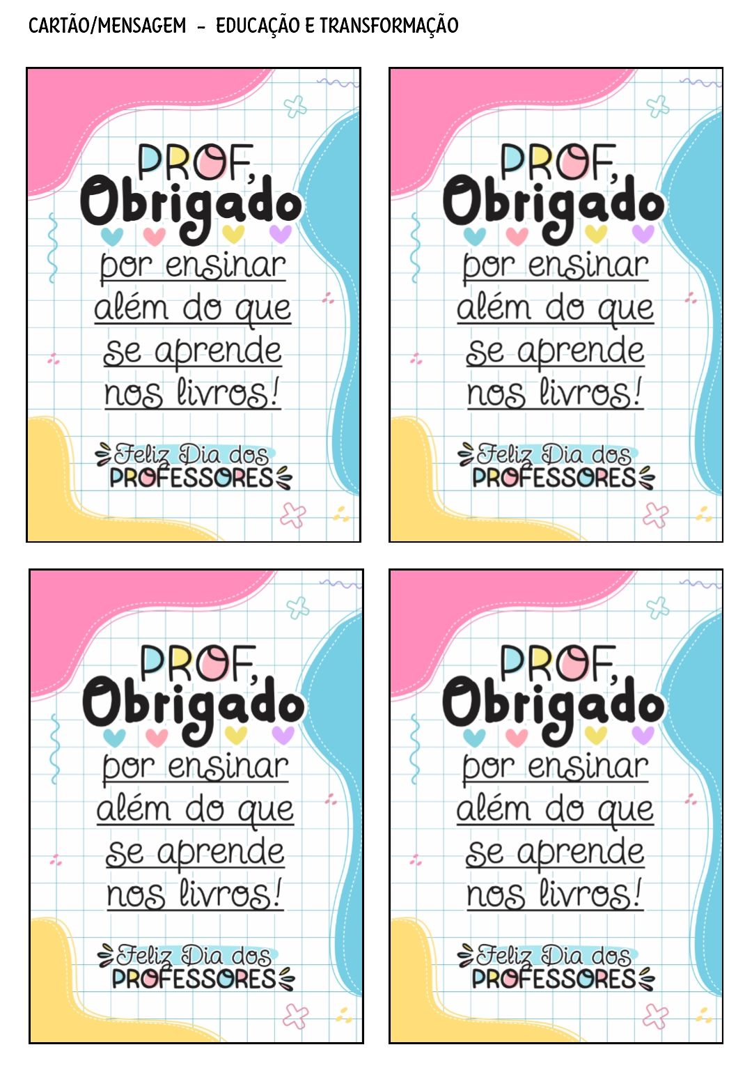 cartão dia do professor para baixar e imprimir