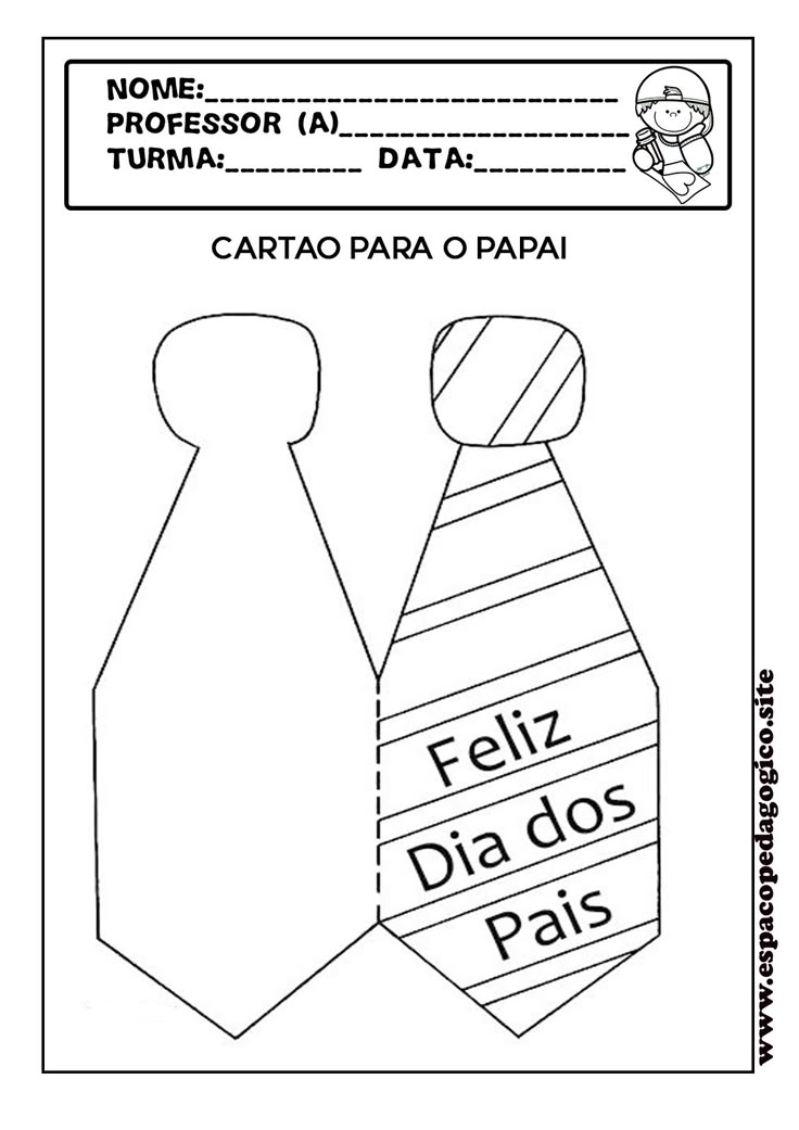 cartão dia dos pais feito à mão