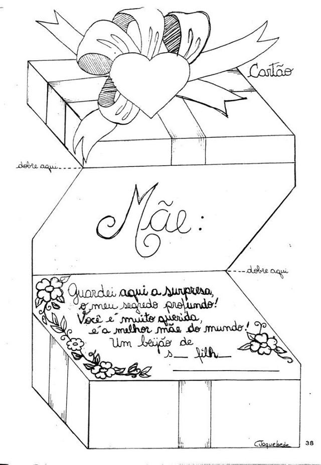 cartão dia das mães para imprimir e colorir grátis